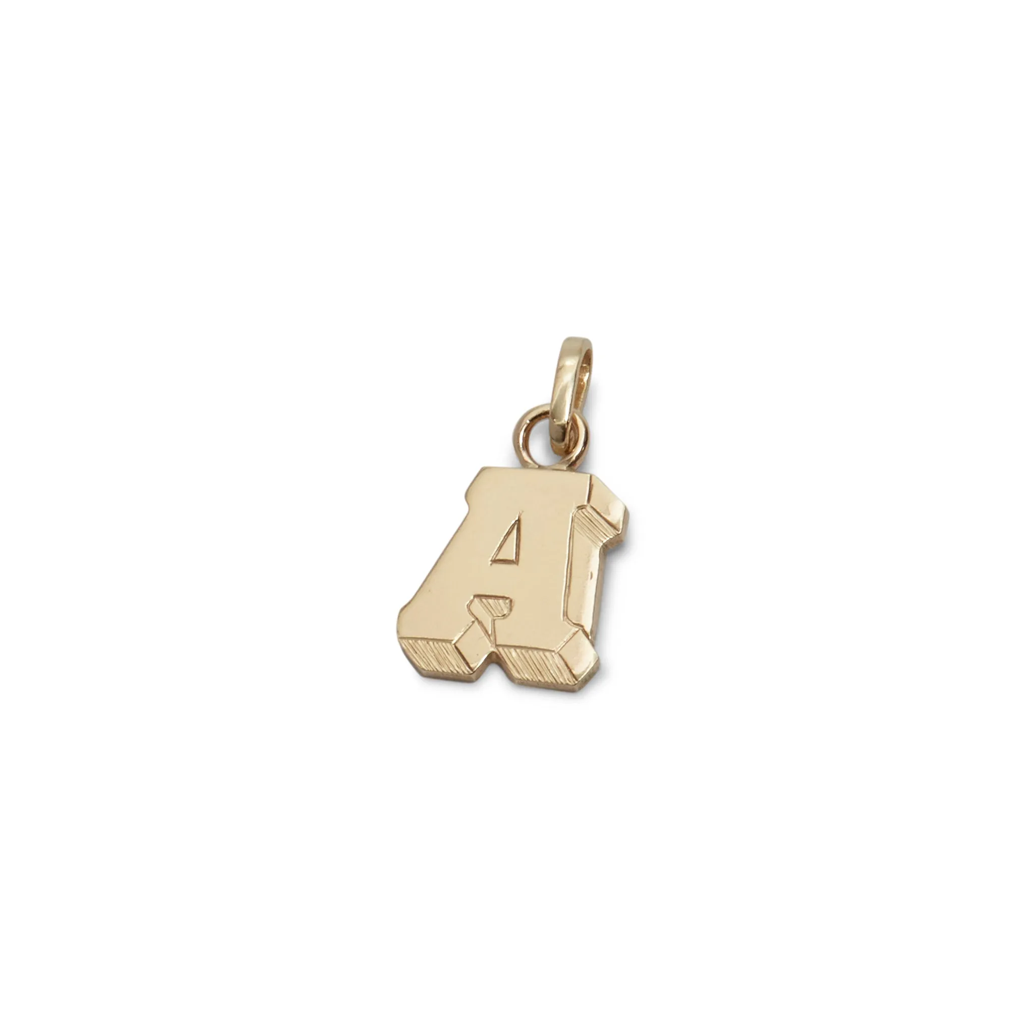 Yellow Gold A Initial Pendant Pieces of Eight