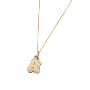 Yellow Gold A Initial Pendant Pieces of Eight
